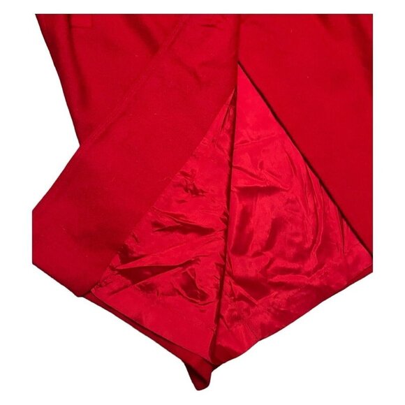 STUNNING Vintage 80s 90s Luxury Red Designer KATHRYN DEENE Recycled Wool Coat 14 - Picture 6 of 6